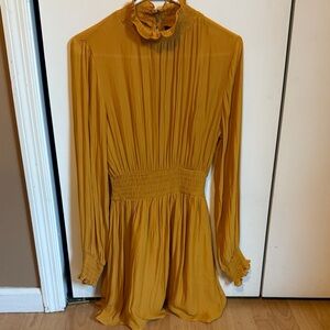 Forever 21 Mustard Long Sleeve Dress
